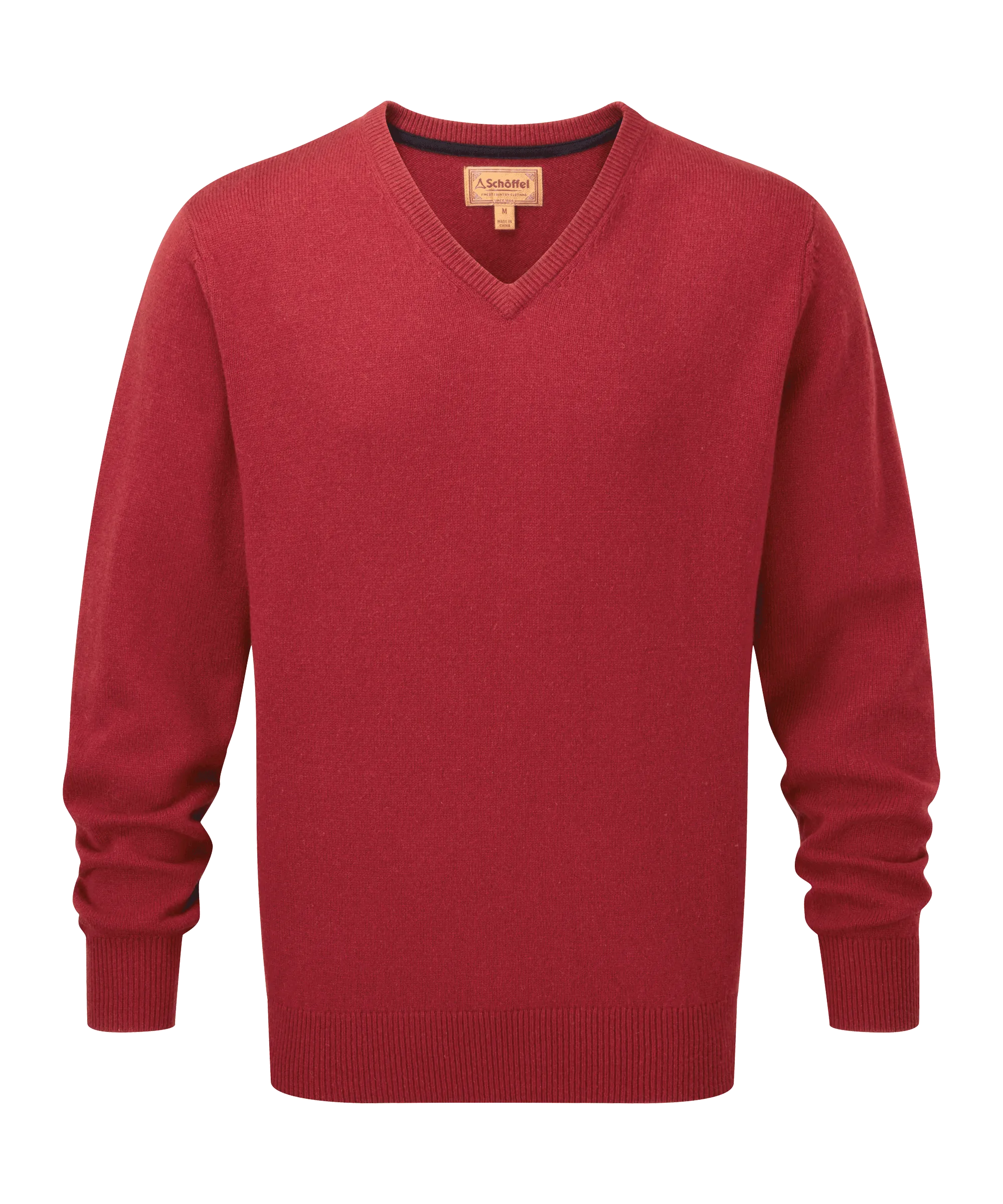 Lambswool V Neck - Bordeaux