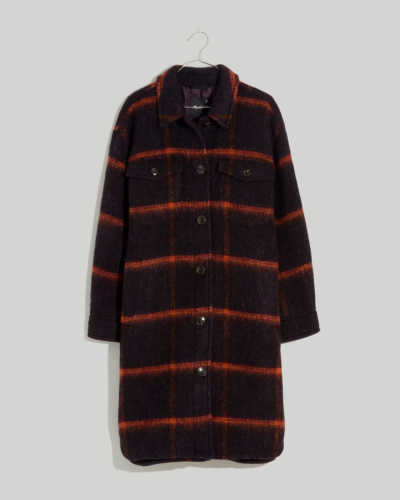 Long Wool Shirt Jacket | Spiced Raisin