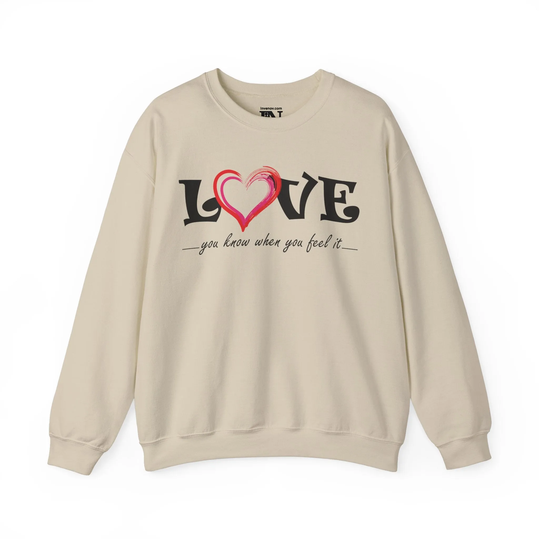 Love and Heart Unisex Sweatshirt, Gift for Him/Her, Cozy Jumper, Valentine's Day Top, Romantic Apparel, Valentines Day Sweater