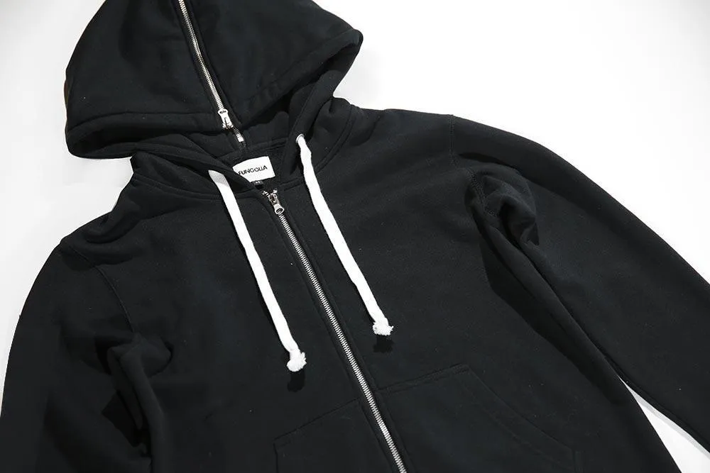 <A 001a71> Fungolia Fleece Long hoodie - Follow Me (black)