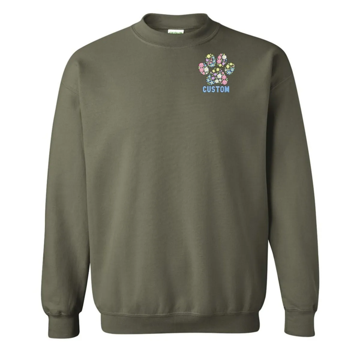 Make It Yours™ 'Floral Paw Print' Crewneck Sweatshirt