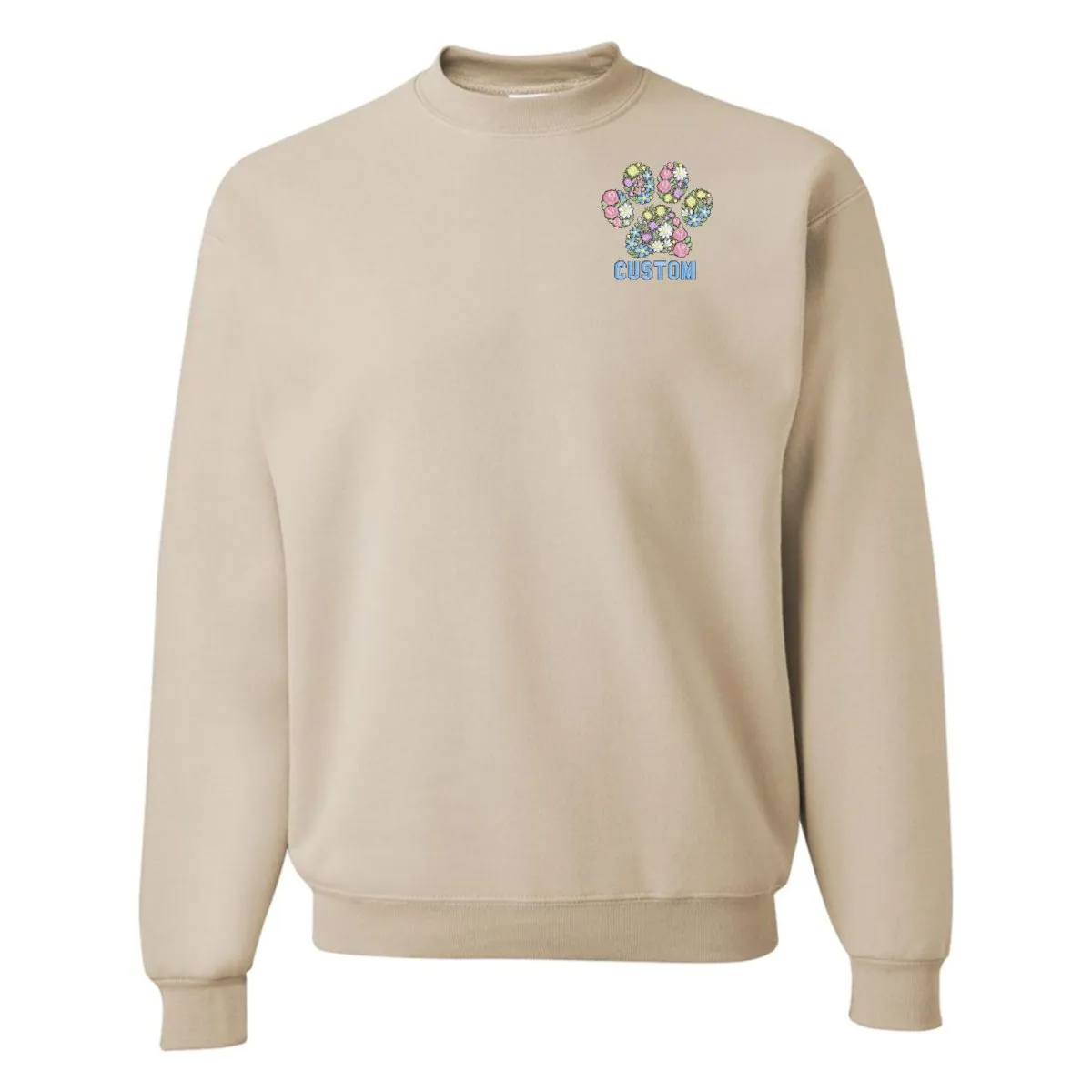 Make It Yours™ 'Floral Paw Print' Crewneck Sweatshirt