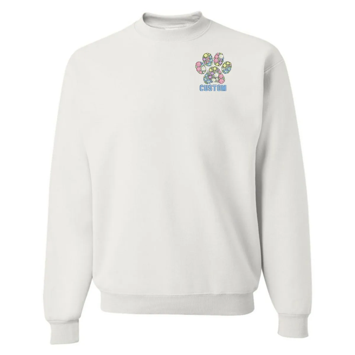 Make It Yours™ 'Floral Paw Print' Crewneck Sweatshirt