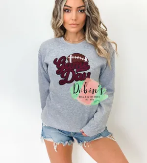 Maroon Game Day Chenille Patch Sweatshirt