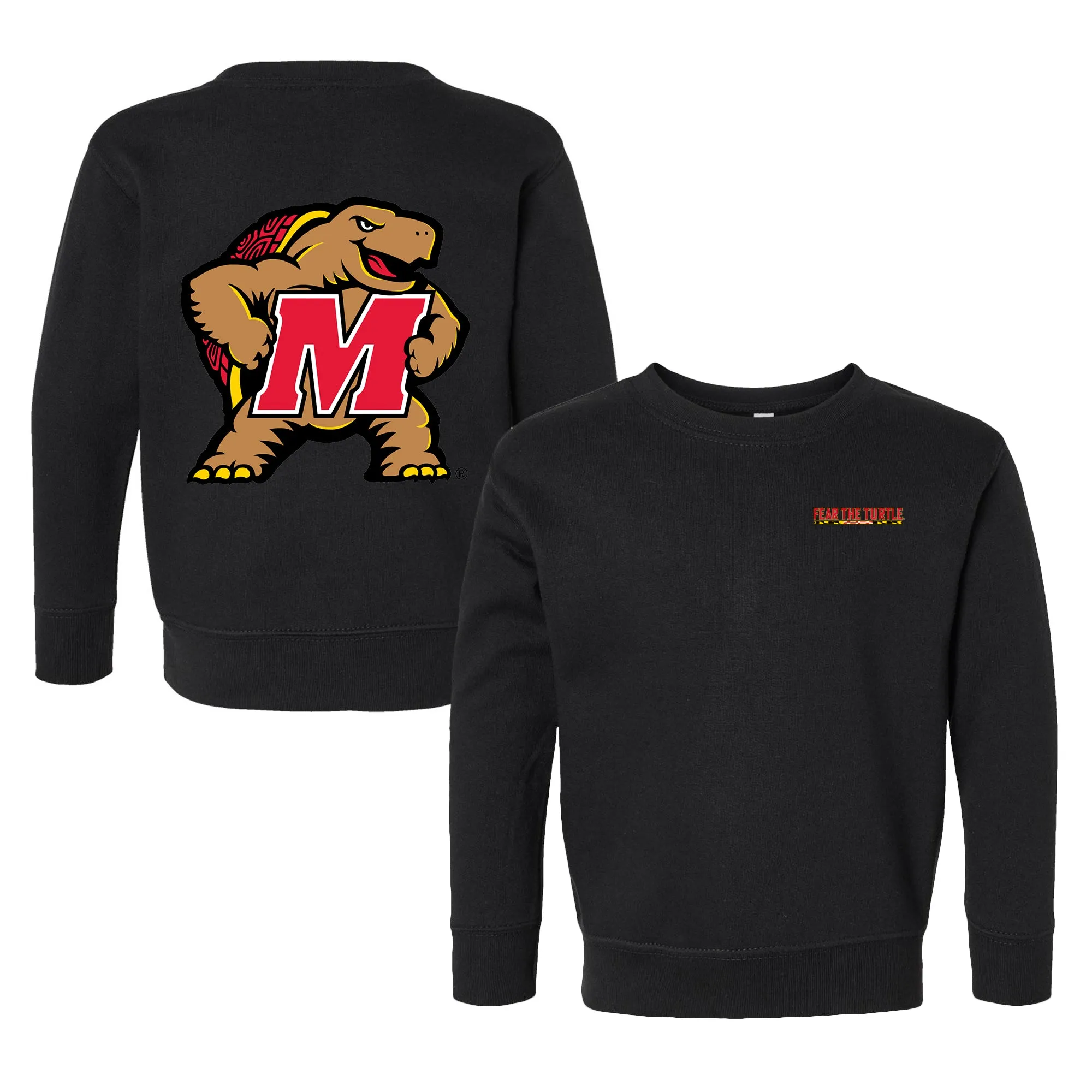 Maryland Terrapins Fear The Turtle Logo Toddler Crewneck Sweatshirt