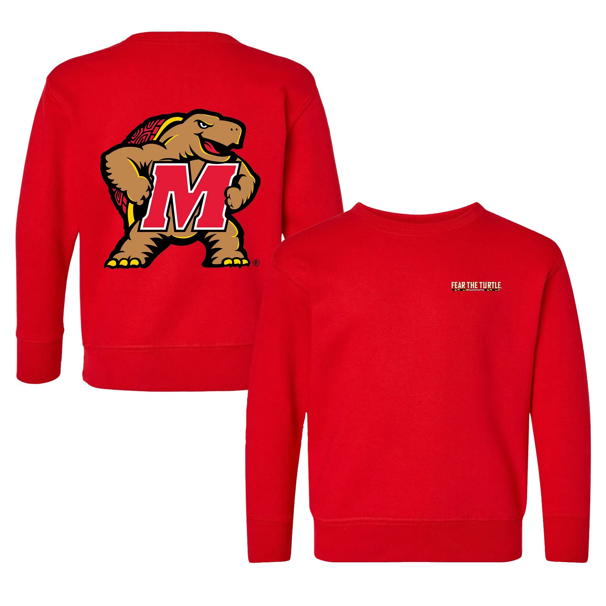 Maryland Terrapins Fear The Turtle Logo Toddler Crewneck Sweatshirt