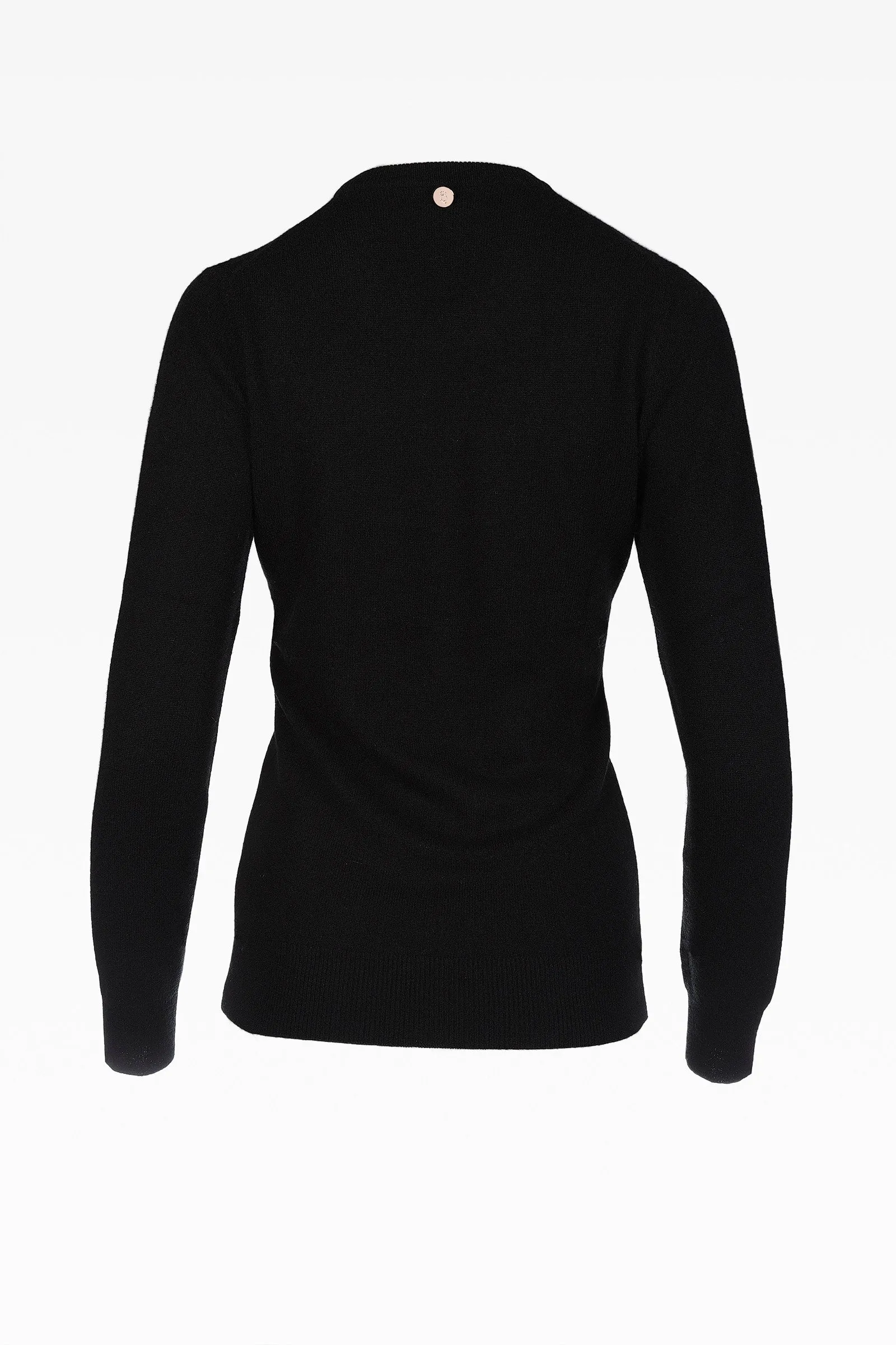 Millie Ladies Cashmere Crew Neck Jumper in Black