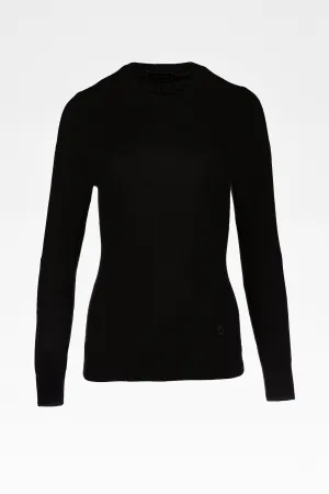 Millie Ladies Cashmere Crew Neck Jumper in Black