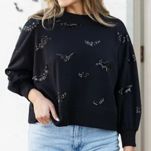 Millie Sweatshirt With Sequin Bats - Small