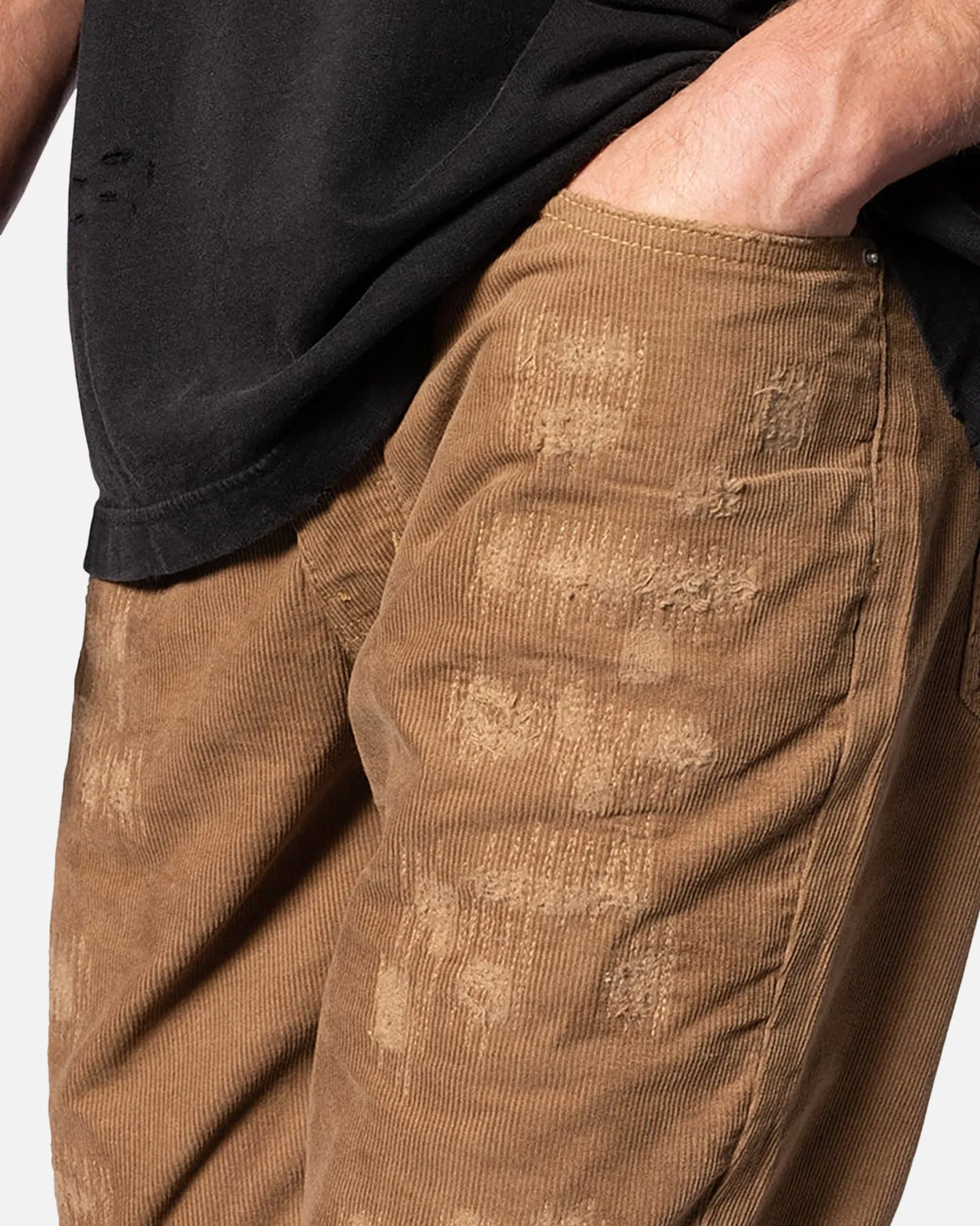 MNML B682 Flare Corduroy Repair Pants Brown