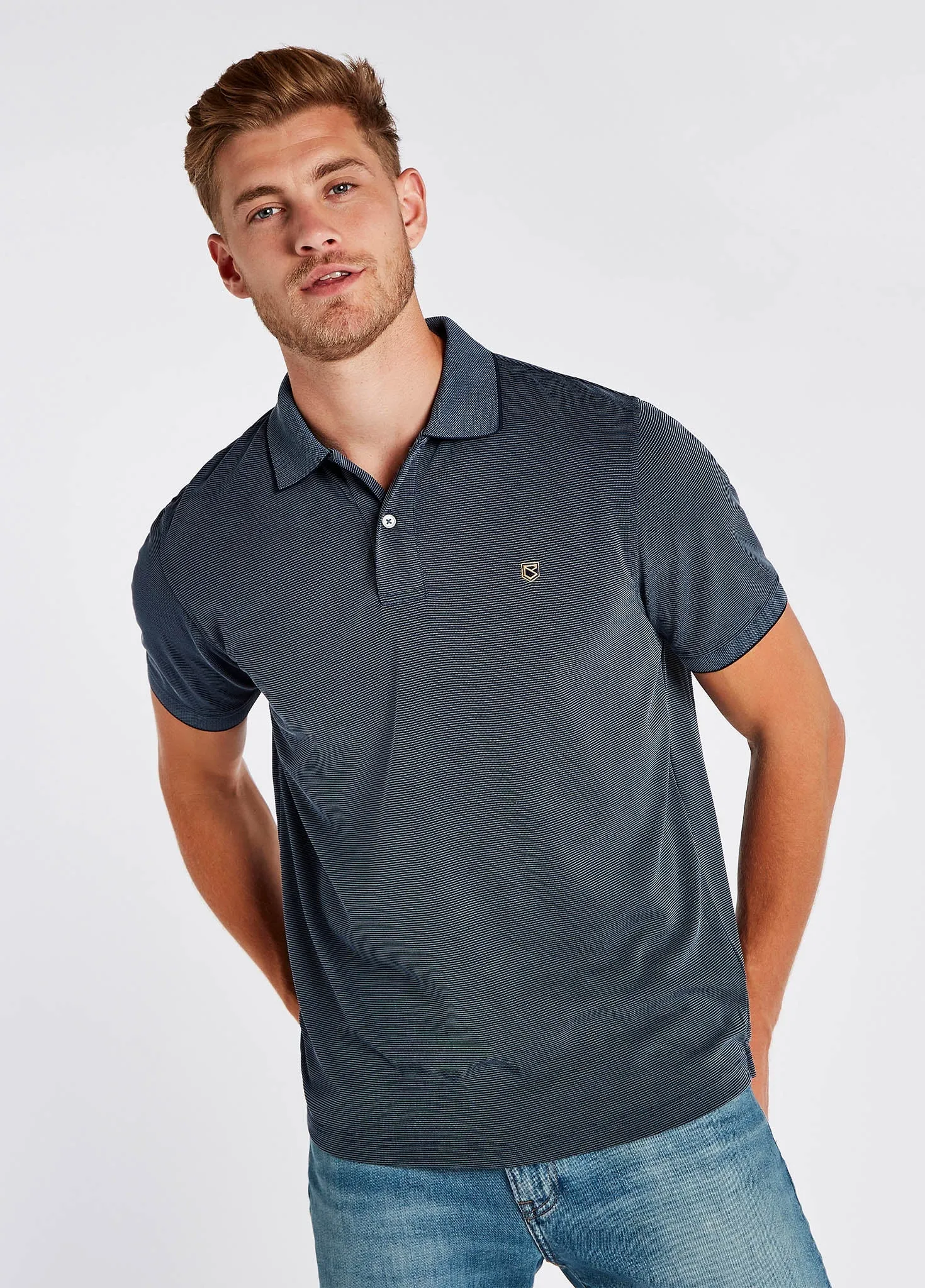 Mullaghmore Striped Polo - Steel