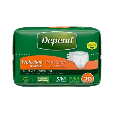 New - Depend Unisex Incontinence Protection with Tabs Underwear - Maximum Absorbency - S/M - 60ct