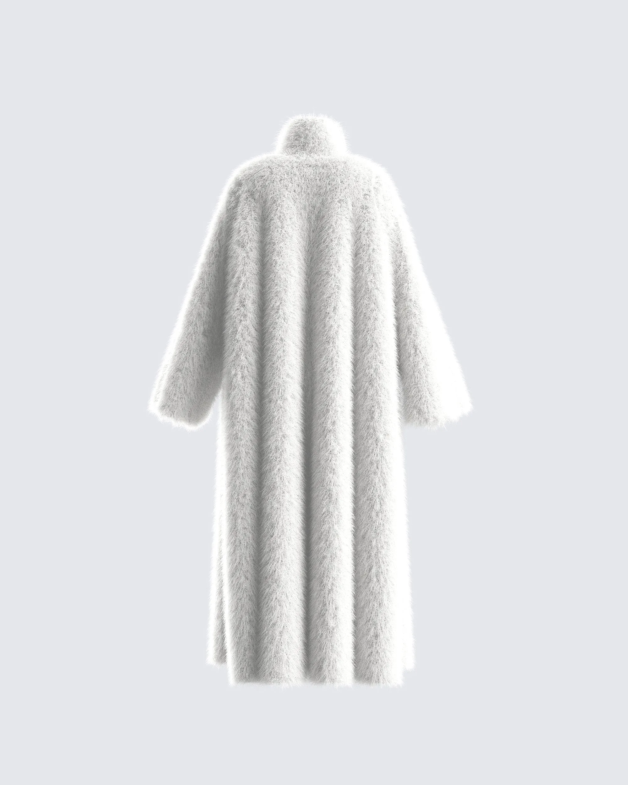 Noel Ivory Midi Vegan Fur Coat