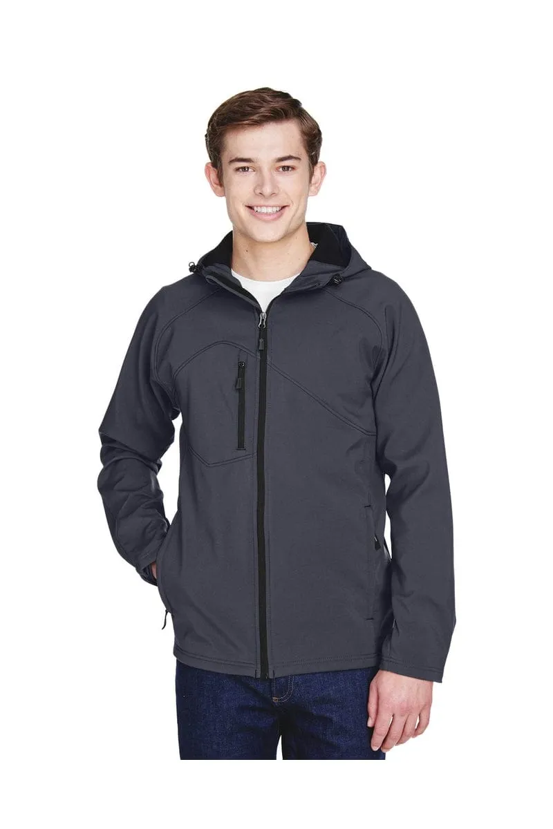 North End 88166: Men's Prospect Two-Layer Fleece Bonded Soft Shell Hooded Jacket