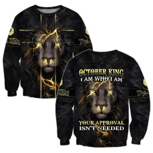 October King Jesus Lion Jesus - Christian Sweatshirt For Women & Men