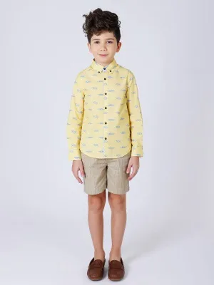 One Friday Yellow Knot Printed Shirt