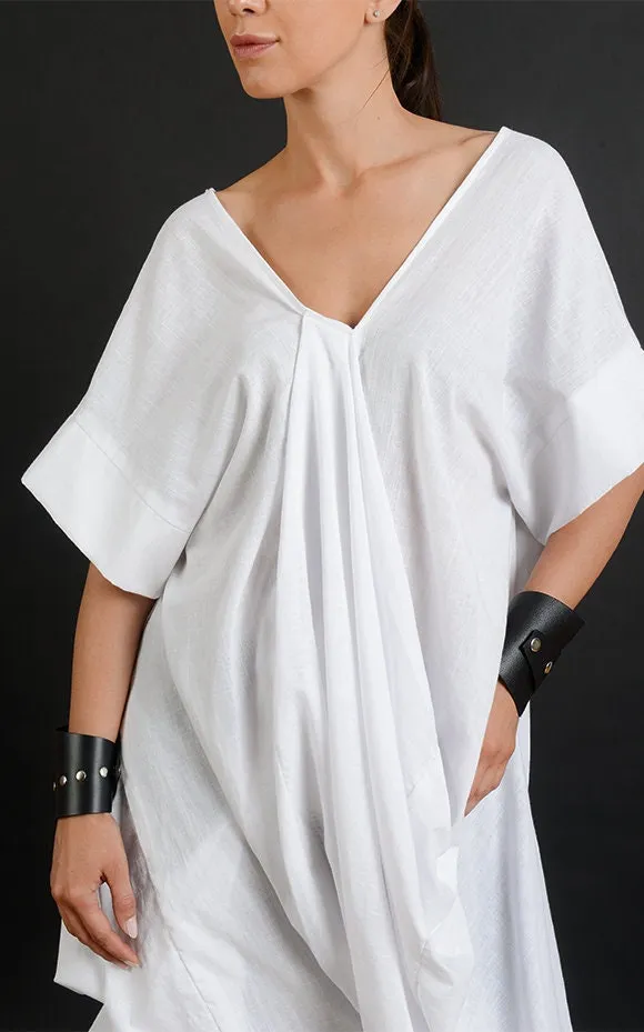 Open Back Loose Tunic With Linen