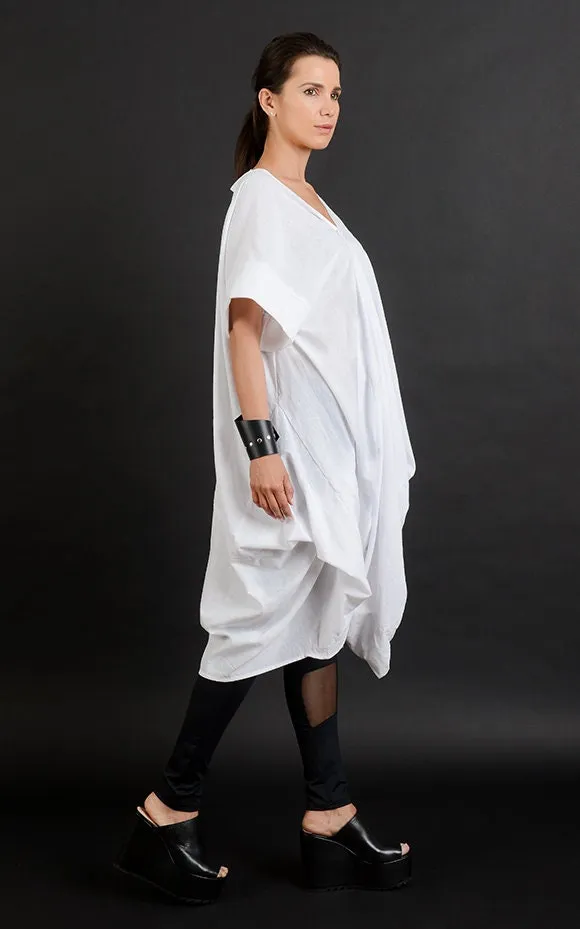 Open Back Loose Tunic With Linen