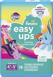 Pampers Easy Ups Training Underwear Girls, Size 4, 2T-3T, 74 ct - 03700076466