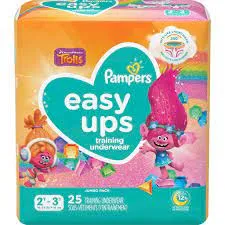 Pampers Easy Ups Training Underwear Girls, Size 4, 2T-3T, 74 ct - 03700076466