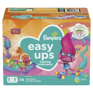 Pampers Easy Ups Training Underwear Girls, Size 4, 2T-3T, 74 ct - 03700076466