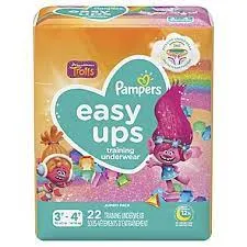 Pampers Easy Ups Training Underwear Girls, Size 4, 2T-3T, 74 ct - 03700076466