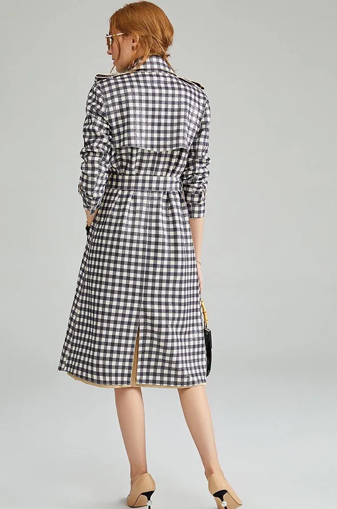 Plaid Trench Coat W/ Belt