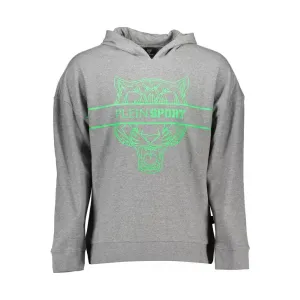 Plein Sport Gray Cotton Men Sweatshirt