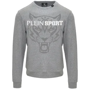 Plein Sport Large Branded Logo Tiger Grey Jumper