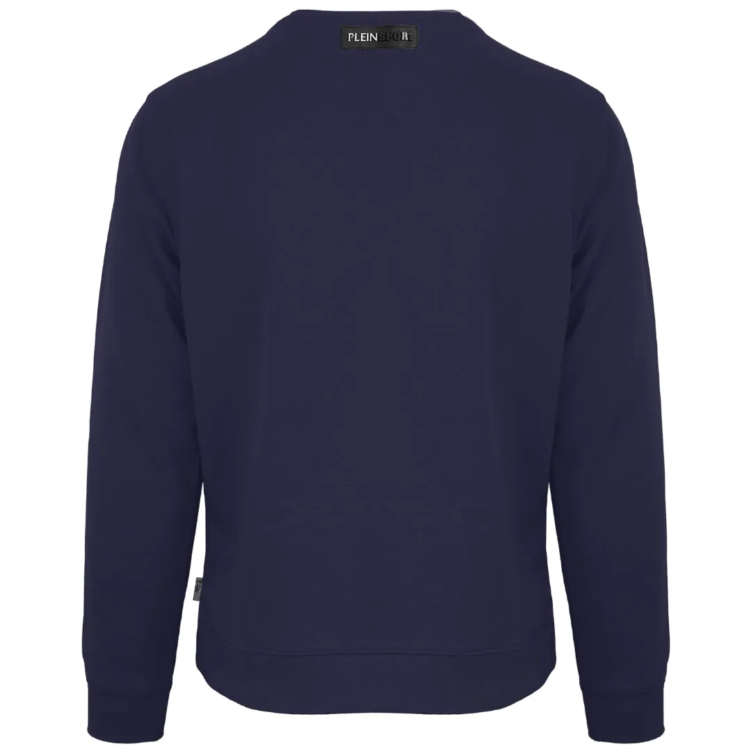 Plein Sport Large Branded Logo Tiger Navy Blue Jumper