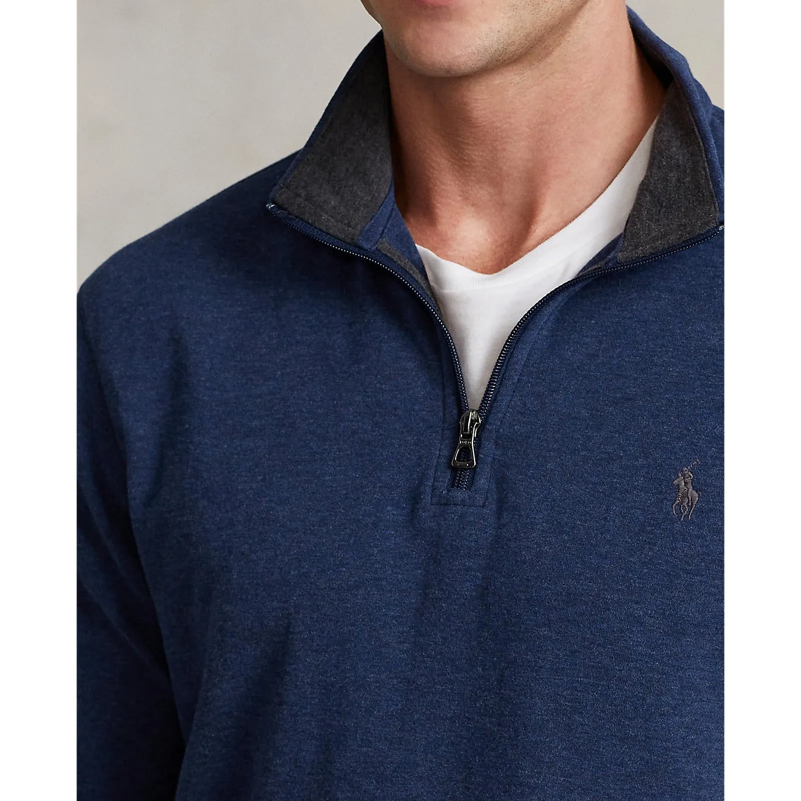 Polo Ralph Lauren - Luxury Jersey Quarter Zip Sweatshirt - Navy