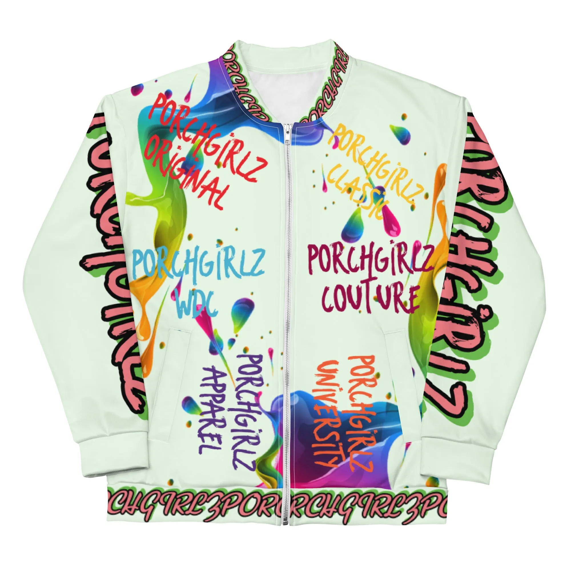 PORCHGIRLZ  LIMITED EDITION "COLLECTIONS" Unisex Bomber Jacket