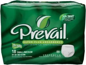 Prevail Super Plus Underwear Small/Medium 1600ml 86-118cm (Packet 18)