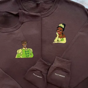 Prince and Princess Couple Sweatshirts - Custom Embroidered Matching Couple Hoodies