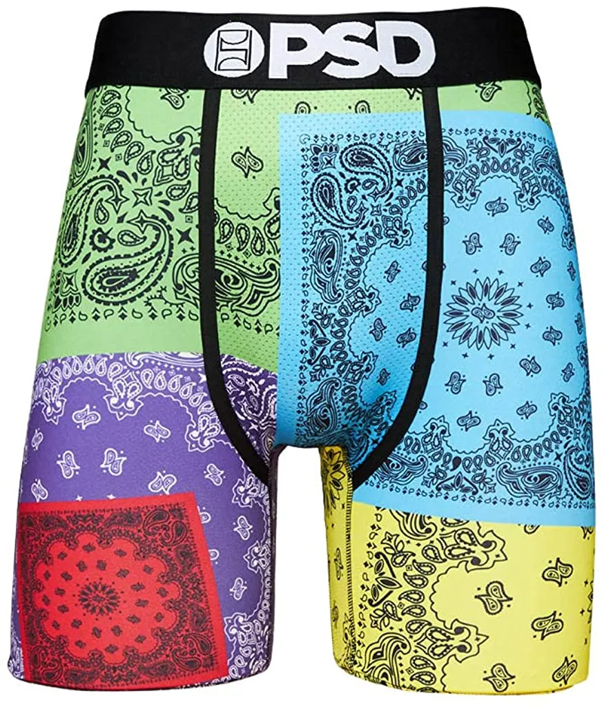 PSD Men's Neon Bandanna Patchwork Boxer Brief