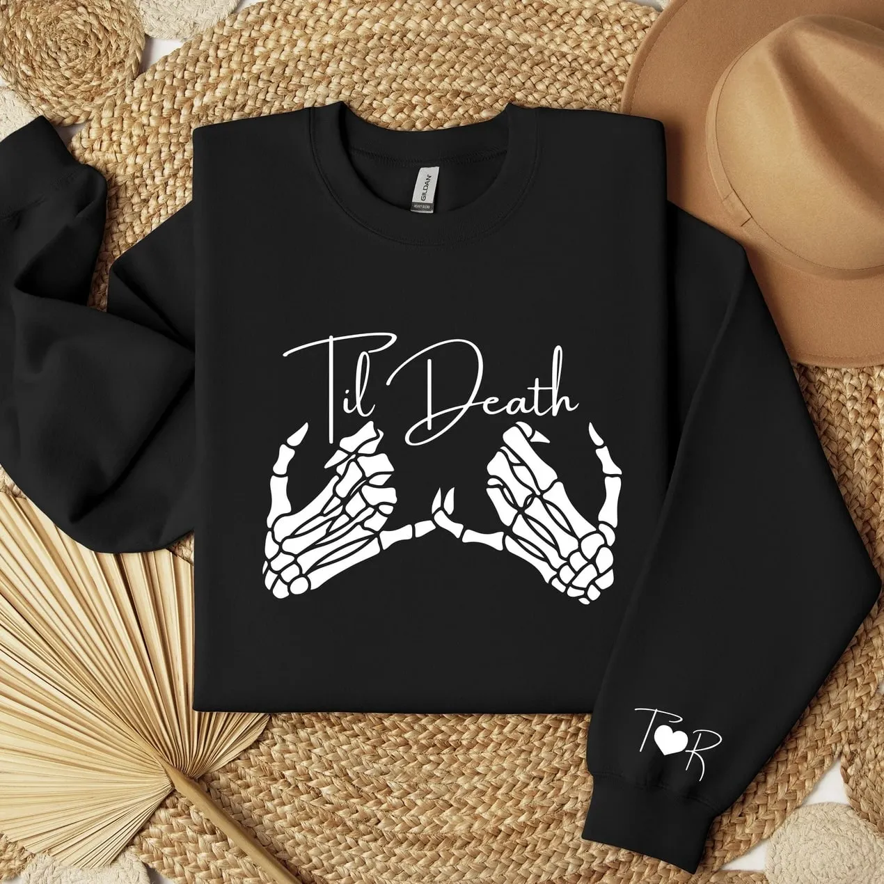 "Til Death Do us Part" Matching Couple Hoodies - Custom Embroidered Sweatshirts For Couples