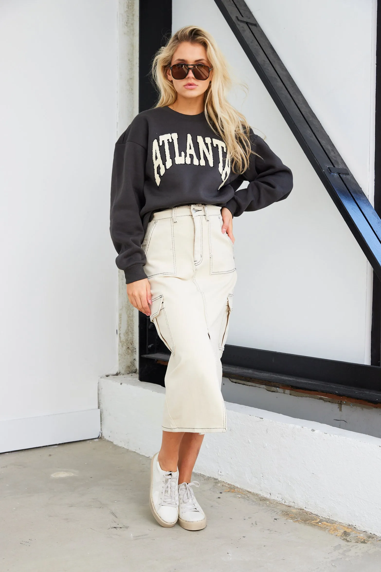 SALE - Winters Letter Patch Sweatshirt