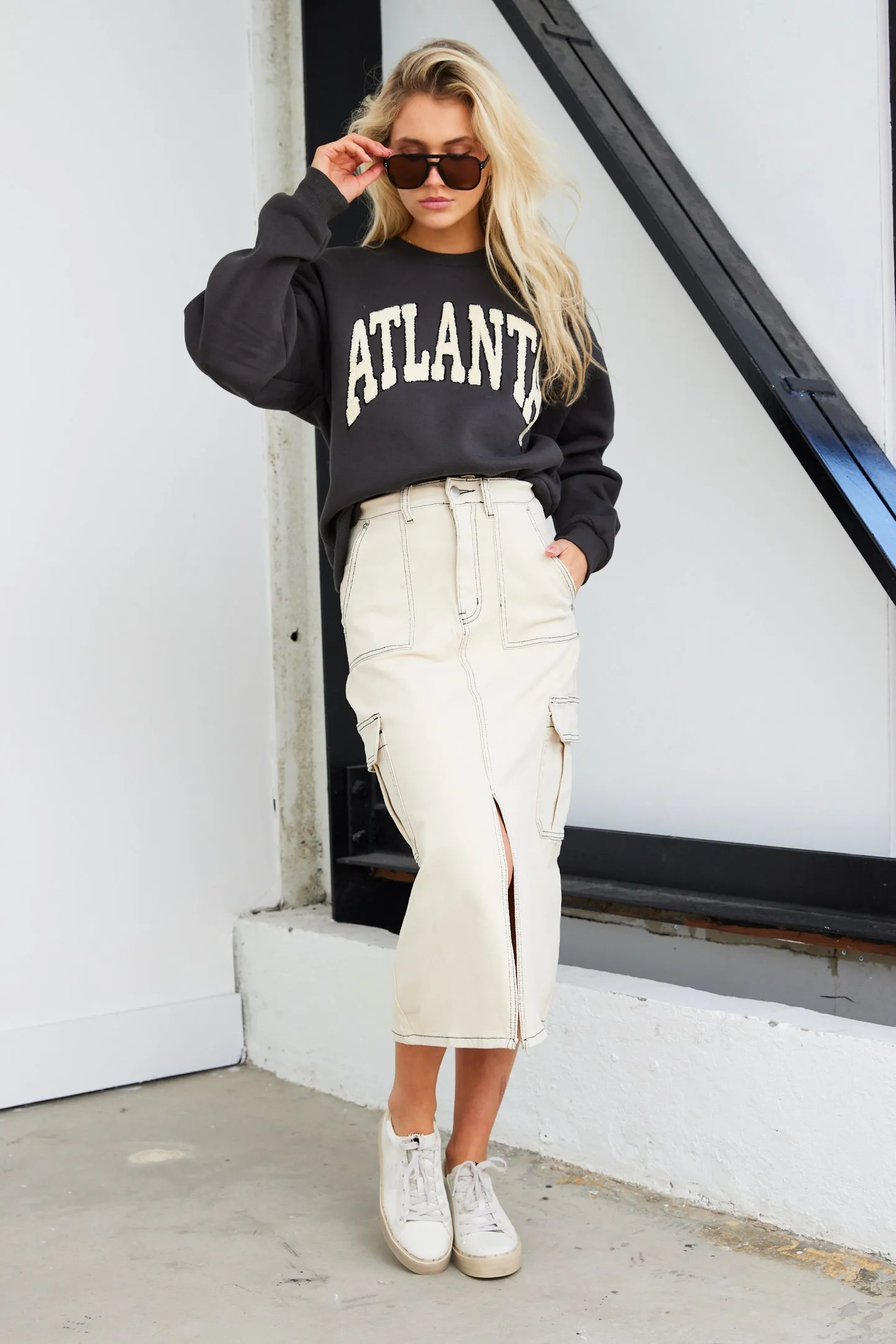 SALE - Winters Letter Patch Sweatshirt