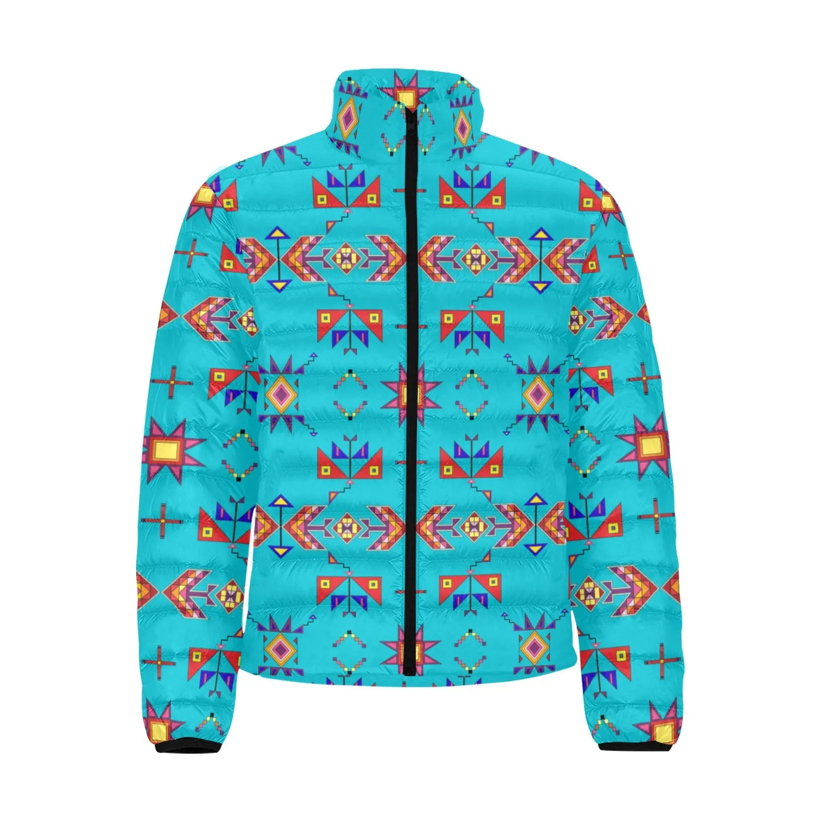 Scattered Generations Turquoise Men's Padded Jacket