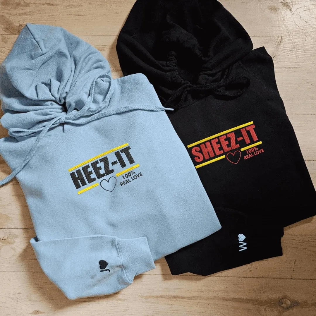 Sheez-It & Heez-It Couple Hoodies - Custom Embroidered Matching Hoodies For Couples