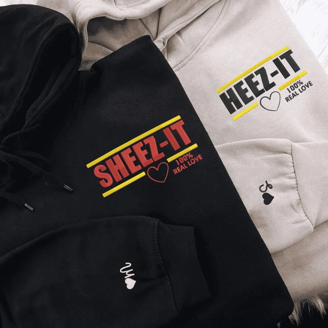 Sheez-It & Heez-It Couple Hoodies - Custom Embroidered Matching Hoodies For Couples