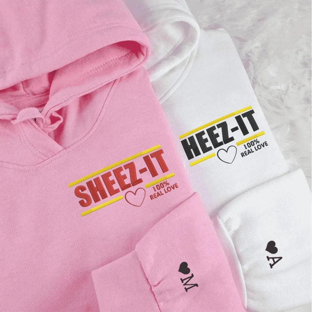 Sheez-It & Heez-It Couple Hoodies - Custom Embroidered Matching Hoodies For Couples