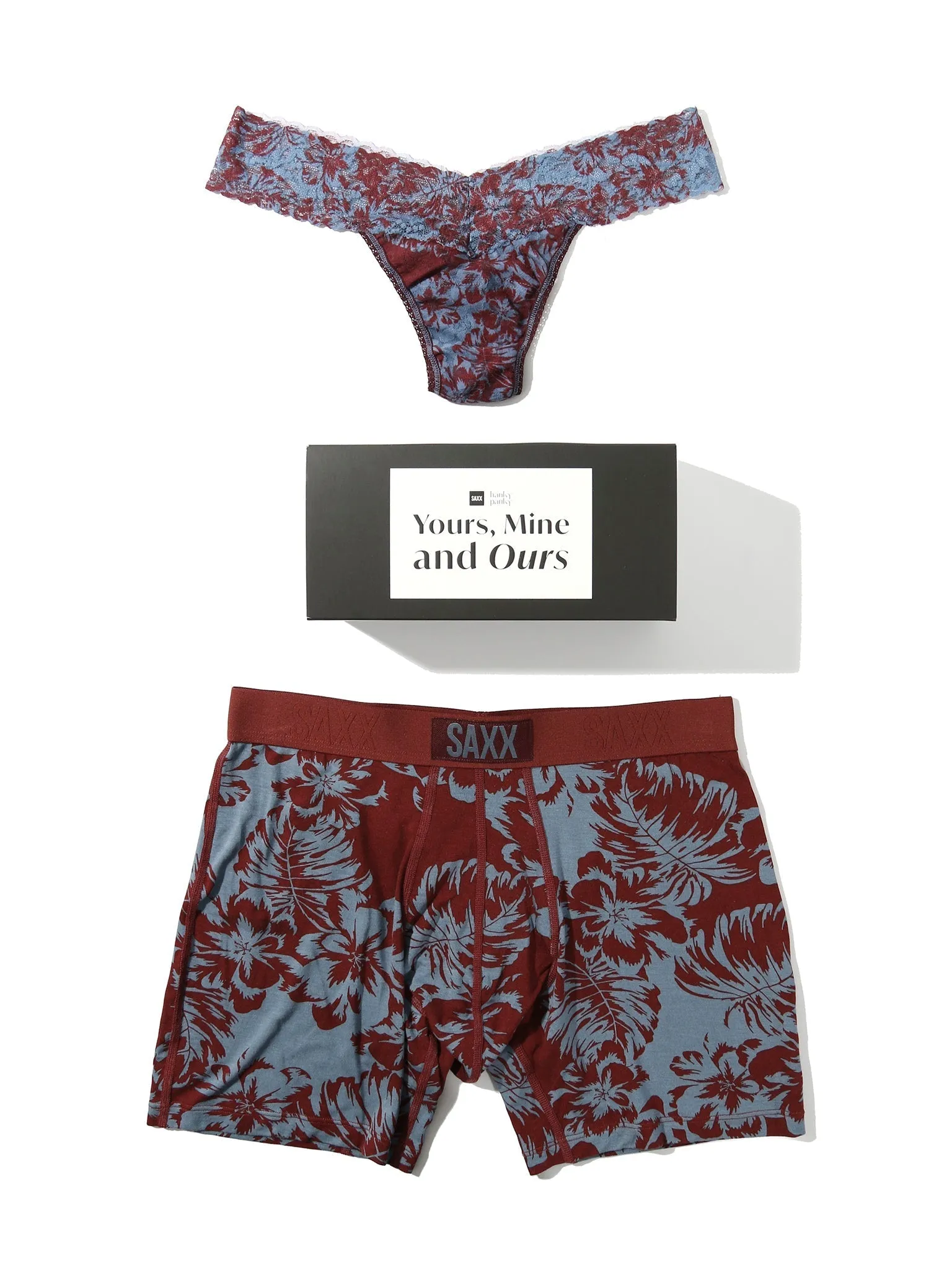 Signature Lace Low Rise Thong And Saxx Super Soft Vibe Boxer Brief Shadow Tropics