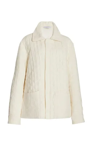 Skye Paddock Jacket in Ivory Cashmere Linen