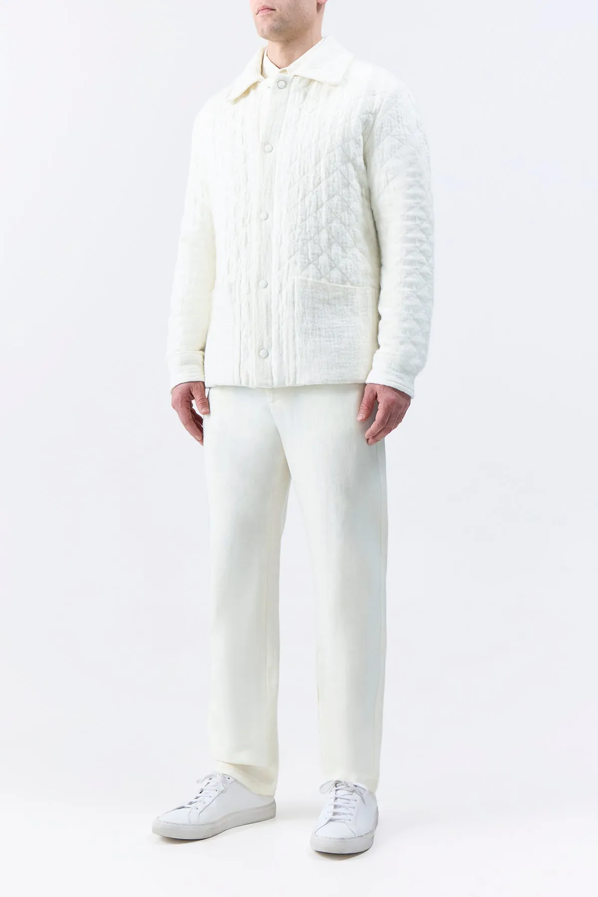 Skye Paddock Jacket in Ivory Cashmere Linen