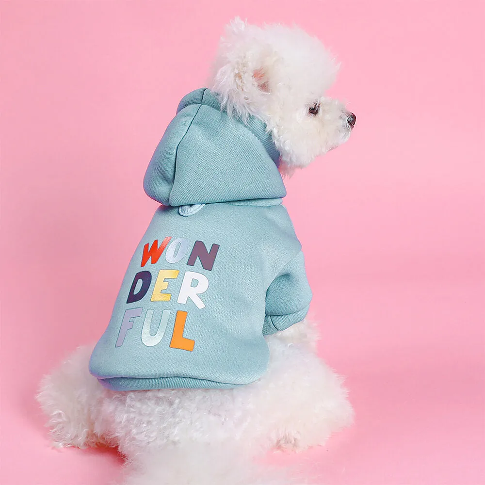 Spring and Autumn Pet Puppy Cat Cute Fashion Colorful Pattern Printed Hooded Sweatshirt