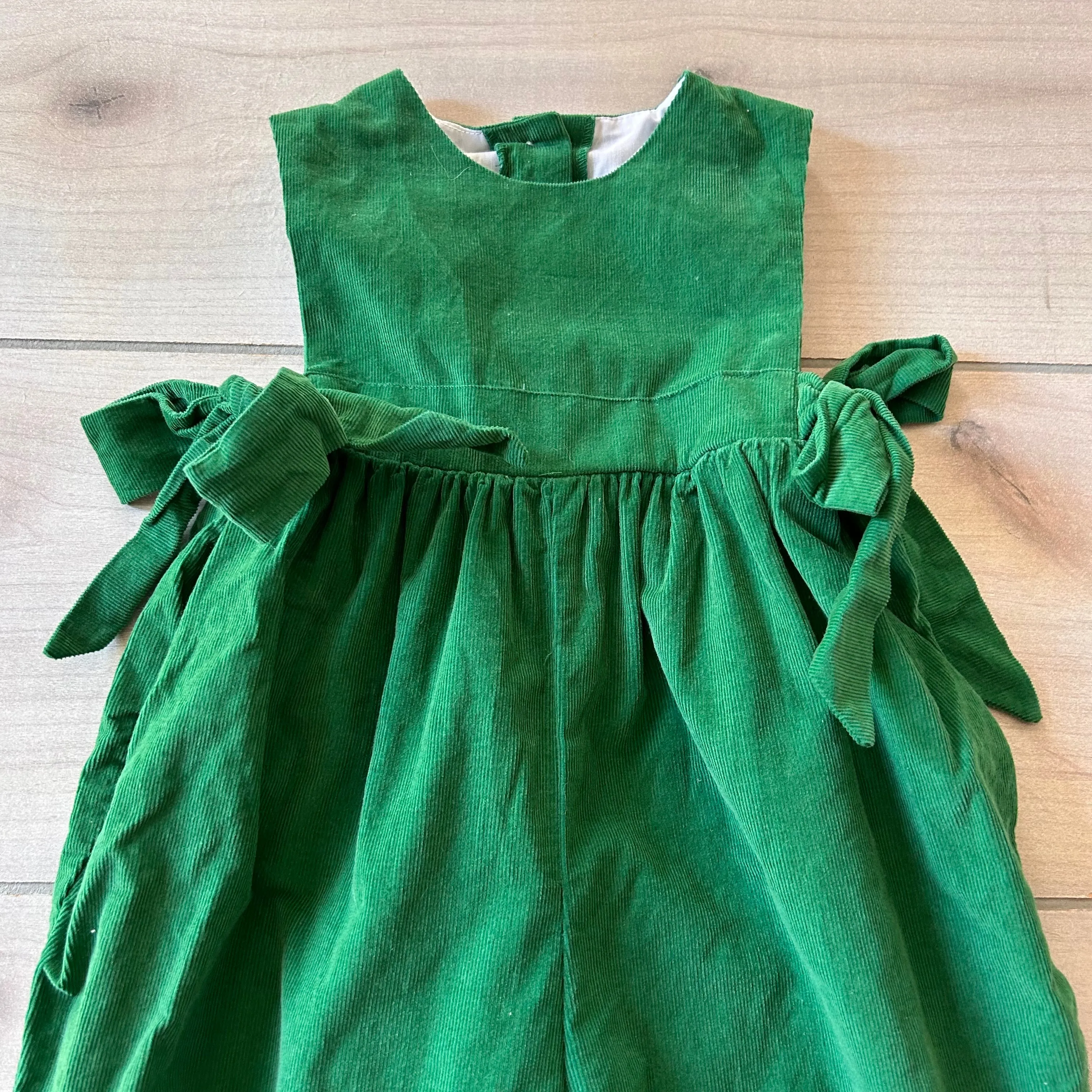 Stellybelly Green Corduory Side Tie Bubble Romper