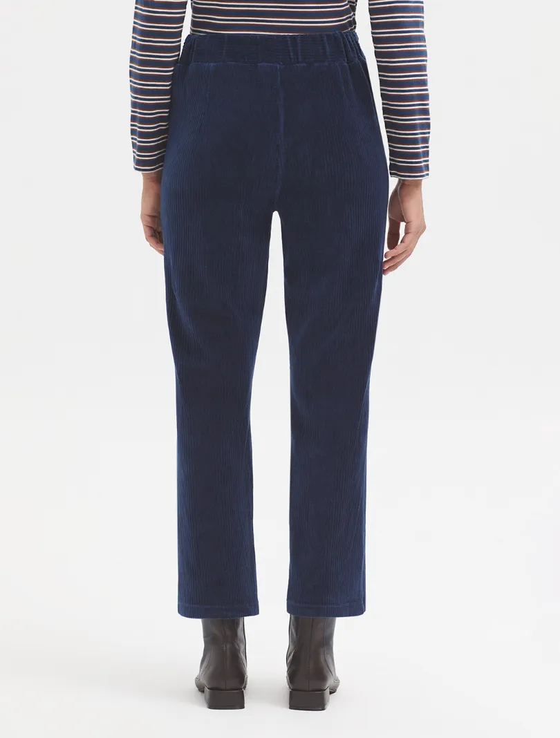 Stretch Corduroy Pants in Navy