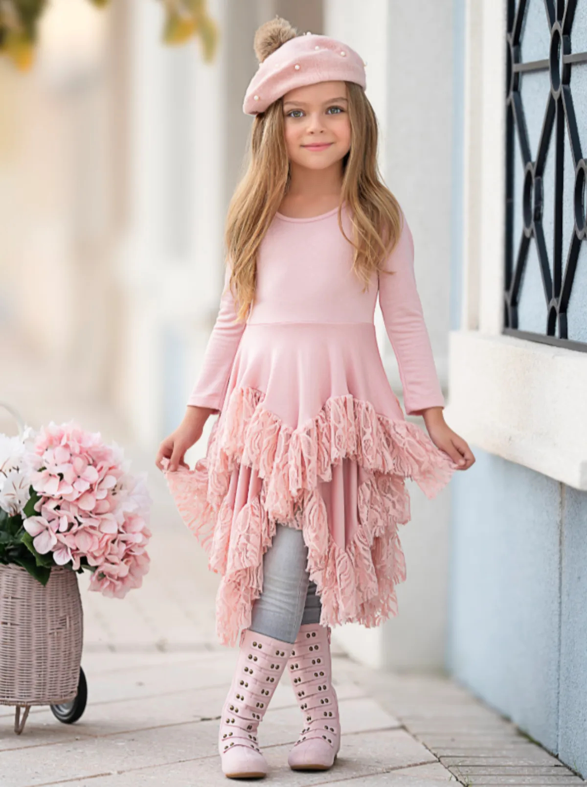 Style Queen Pink Lace Tunic