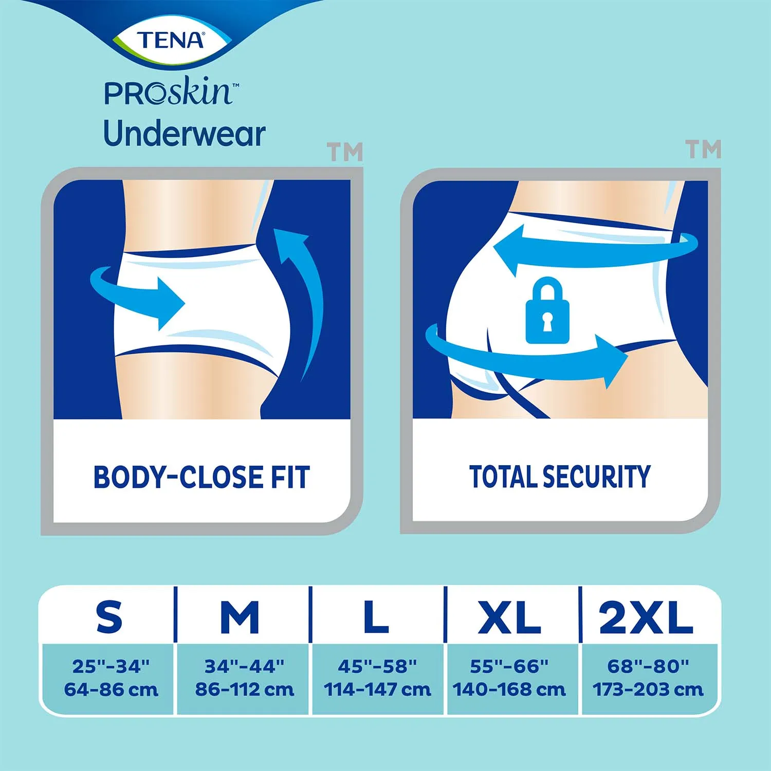 TENA Plus Protective Incontinence Underwear 34"- 44", Moderate Absorbency, Unisex, Medium, 20 Count